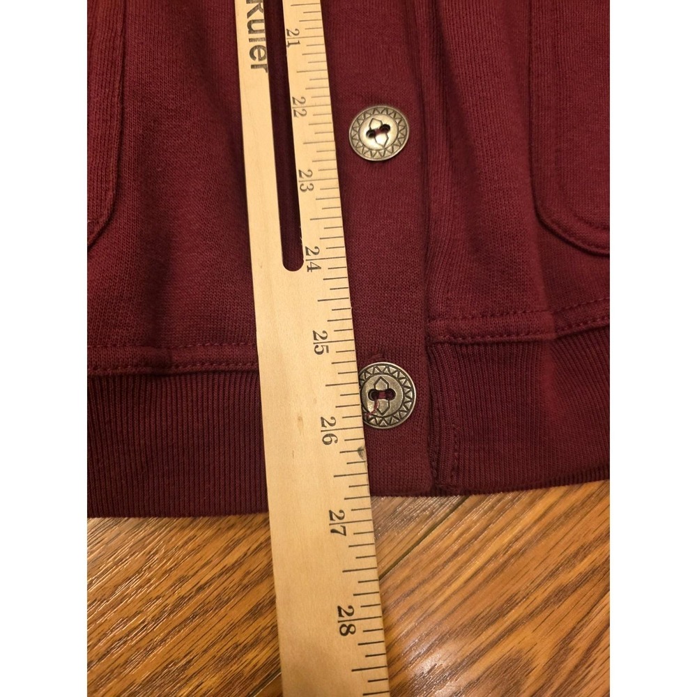 Chinawear by Morsly Cardigan Sweater Womens Size Lg Burgundy Pockets Vintage EUC - Picture 7 of 10